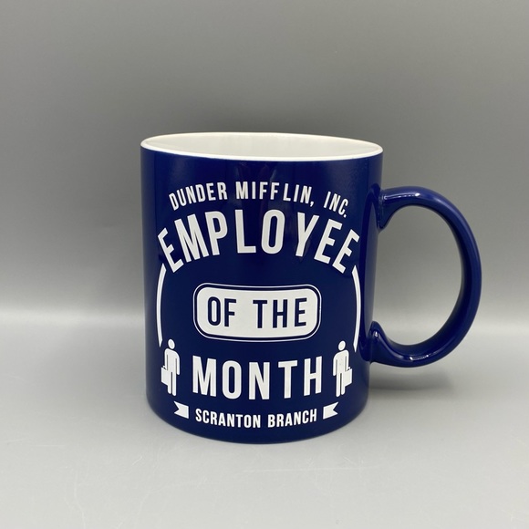 Office Employee of the Month Coffee Mug Scranton Dunder Mifflin Blue NBC Used - Picture 2 of 7
